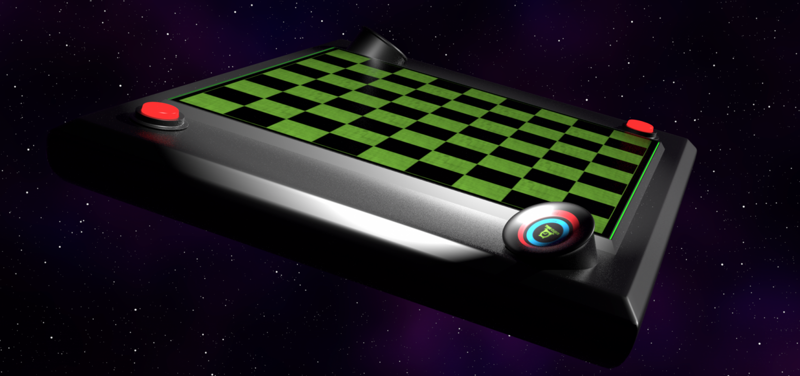 3D Model Chess Board design floating in Space