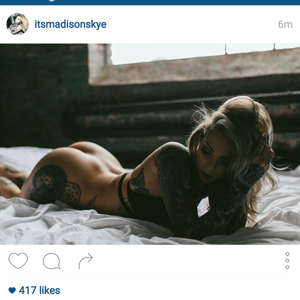 screenshot of madison skye's instagram