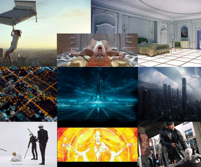 mood board from various sci-fi movies and ikea